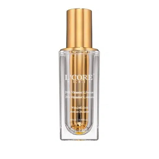 This powerful Vitamin C Serum brightens and evens skin tone while protecting against free radical damage. Enriched with antioxidants, hyaluronic acid, and 24K gold for deep absorption, it revitalizes and smooths your complexion. Apply a few drops on clean skin AM/PM. Use alone or under a moisturizer.