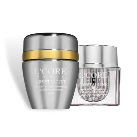 Combat aging and daily stress with the 60 Second Crystalline Face Lift and Crystalline Express Lifting Diamond Cream. This mask and cream duo, enriched with antioxidants, vitamins, minerals, and Diamond powder, firms and rejuvenates skin, blurs imperfections, and protects against free radicals, leaving your complexion flawless and radiant. Apply to a clean face and neck for optimal lifting and anti-aging benefits.
