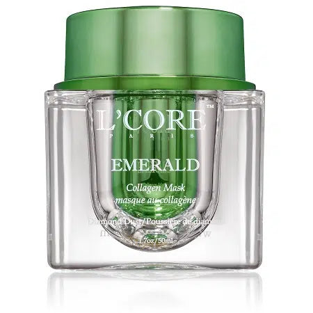 The Emerald Infused Anti-Aging Collagen Mask targets loss of collagen, firmness, and moisture. Enriched with organic botanicals, minerals, and moisturizing ingredients like Kaolin, Aloe Vera, and Collagen, it firms, plumps, and rejuvenates the skin. Use weekly as the first step in the Collagen Boosting Treatment for firmer, healthier skin.